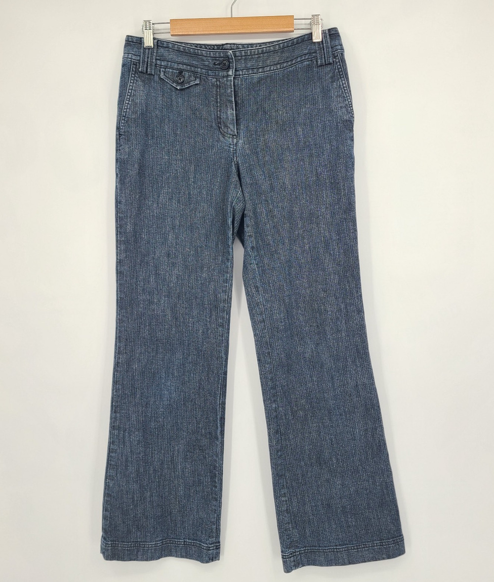 Talbots Signature Flare Jeans Blue Denim Y2K Corporate Casual Minimalist Size 8